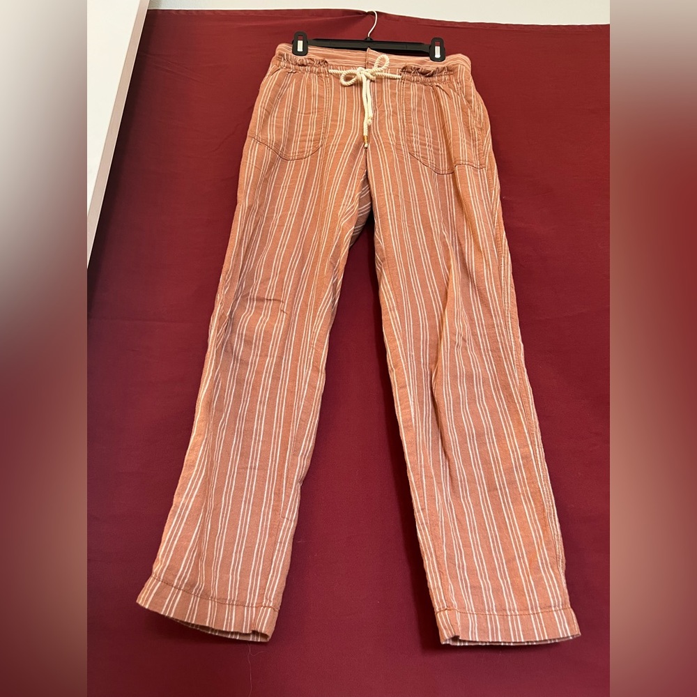 Anthropologie Linen Striped Pants